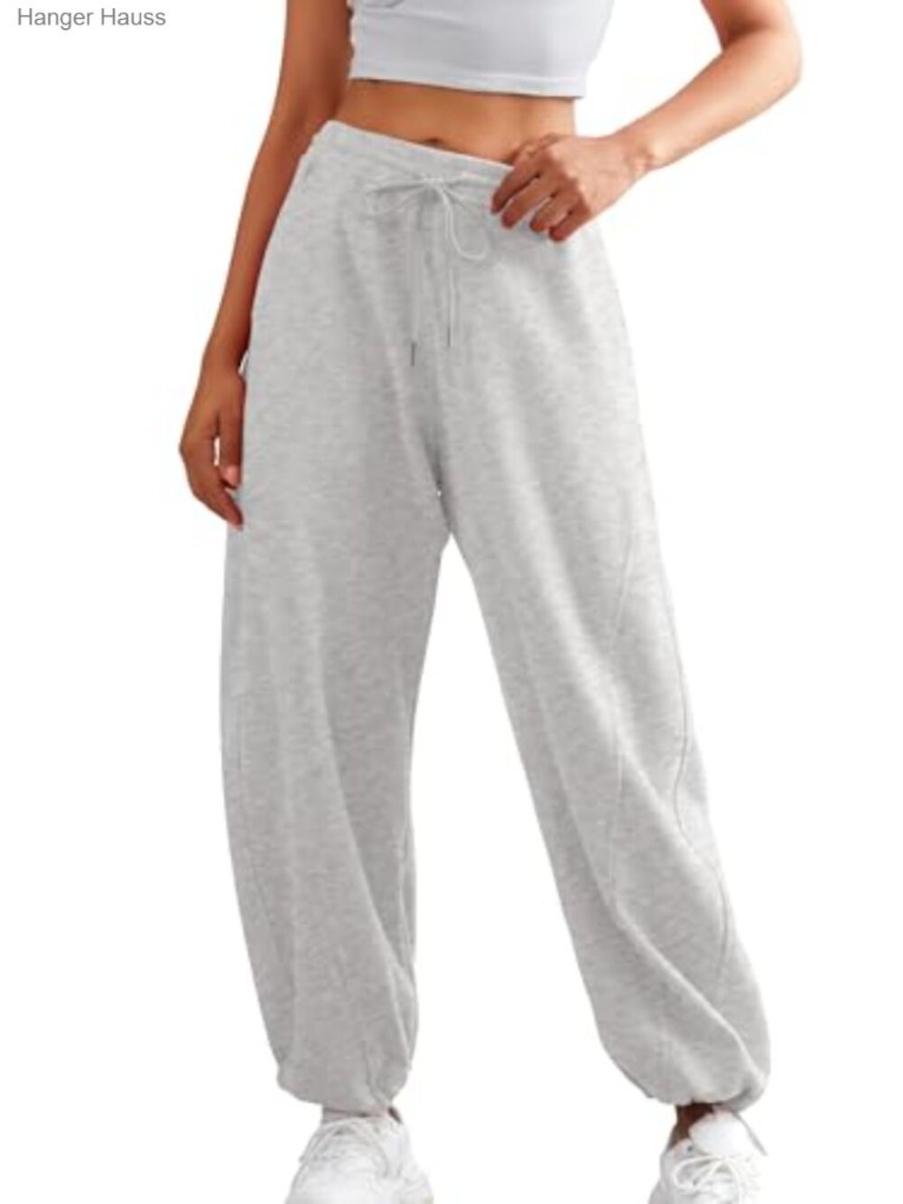 Wide Leg Sweatpants - High Elastic Waist Baggy Pants with Pockets & Adjustable - Picture 2 of 7